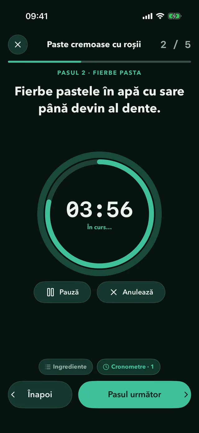 Modul de gătit din Fridgea cu un cronometru de pas pornit