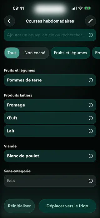 Liste de courses