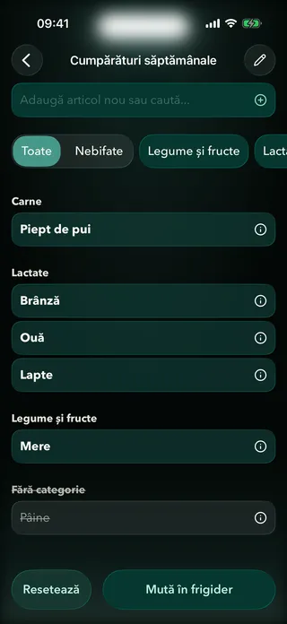 Listă de cumpărături