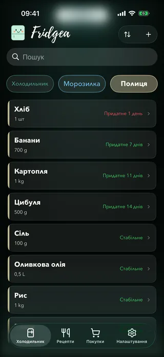 Інвентар холодильника